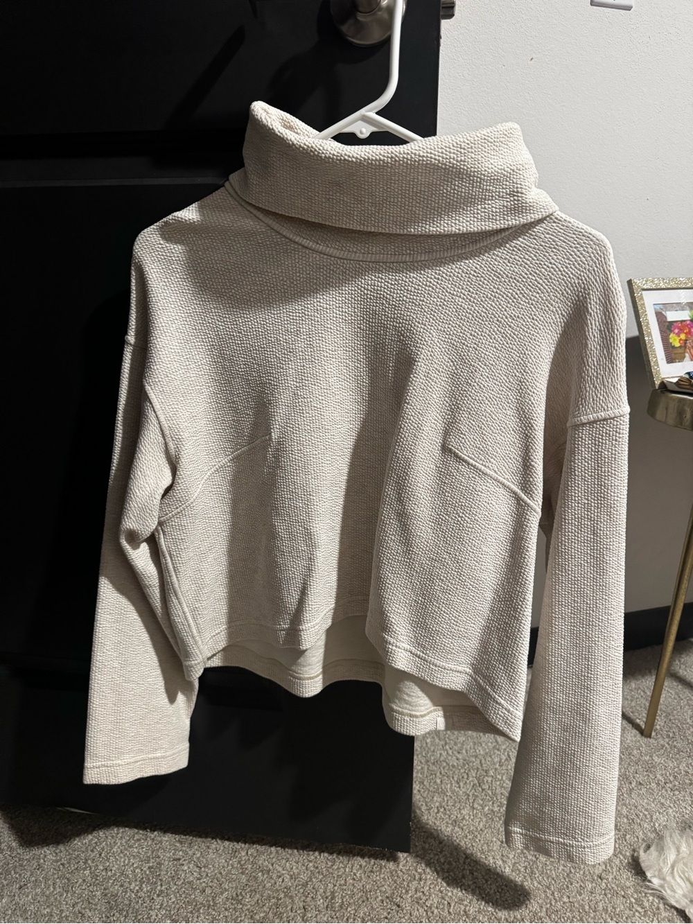 Lululemon Cropped Cream Mockneck Sweater
